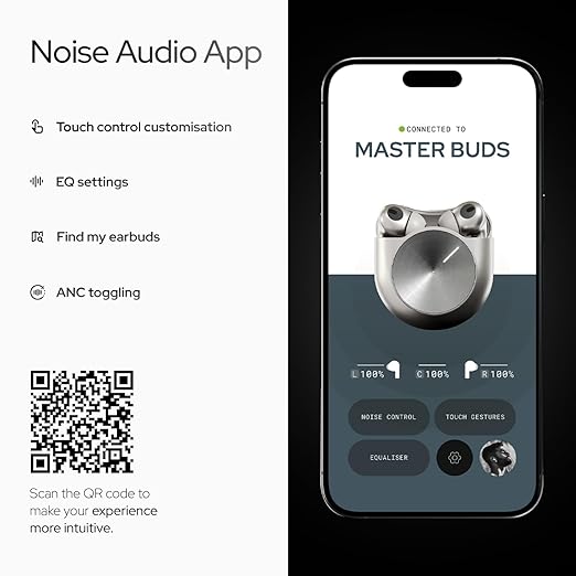 Noise Master Buds, Sound by Bose in-Ear Bluetooth Earbuds, Up to 49dB Adaptive ANC, LHDC 5.0, Immersive Spatial Audio, 44H Playtime with 6 mic ENC, Dual Pairing, IPX5 Ear Buds TWS (Onyx) - Image 5